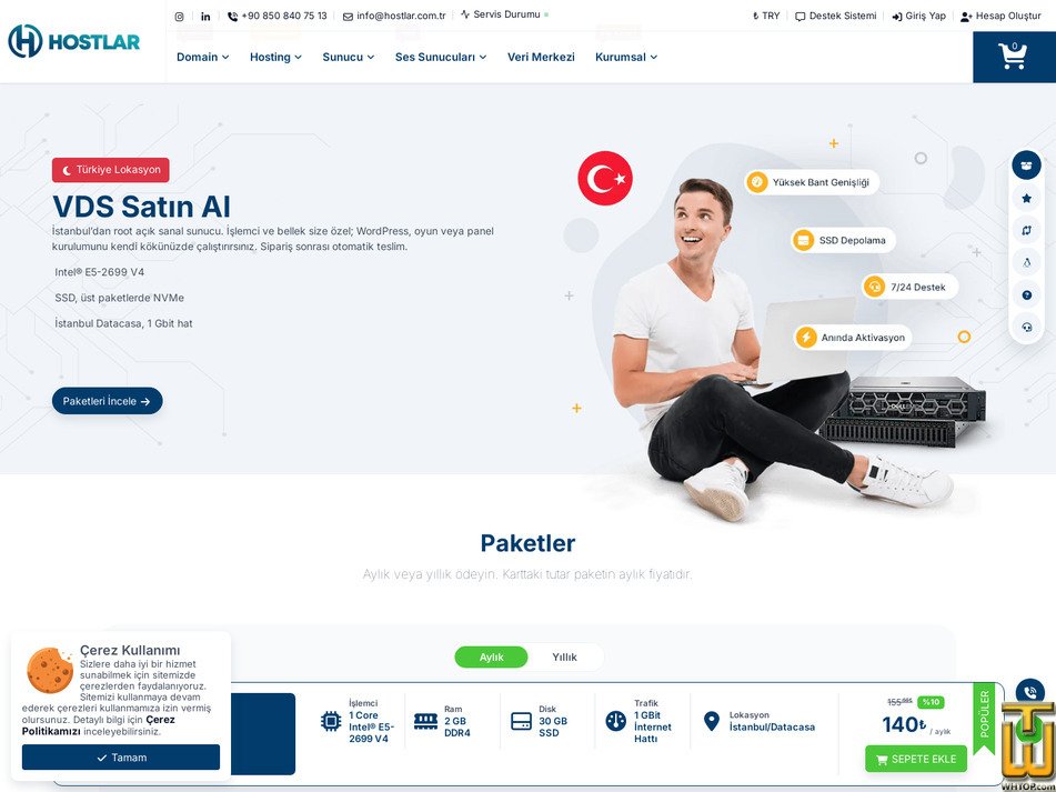 screenshot of TR VDS 2 from hostlar.com.tr