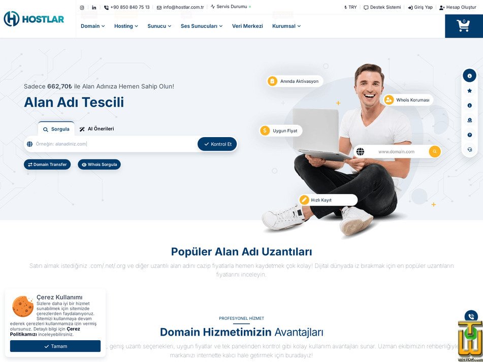 Taken on 23 September, 2026 screenshot of .COM from hostlar.com.tr