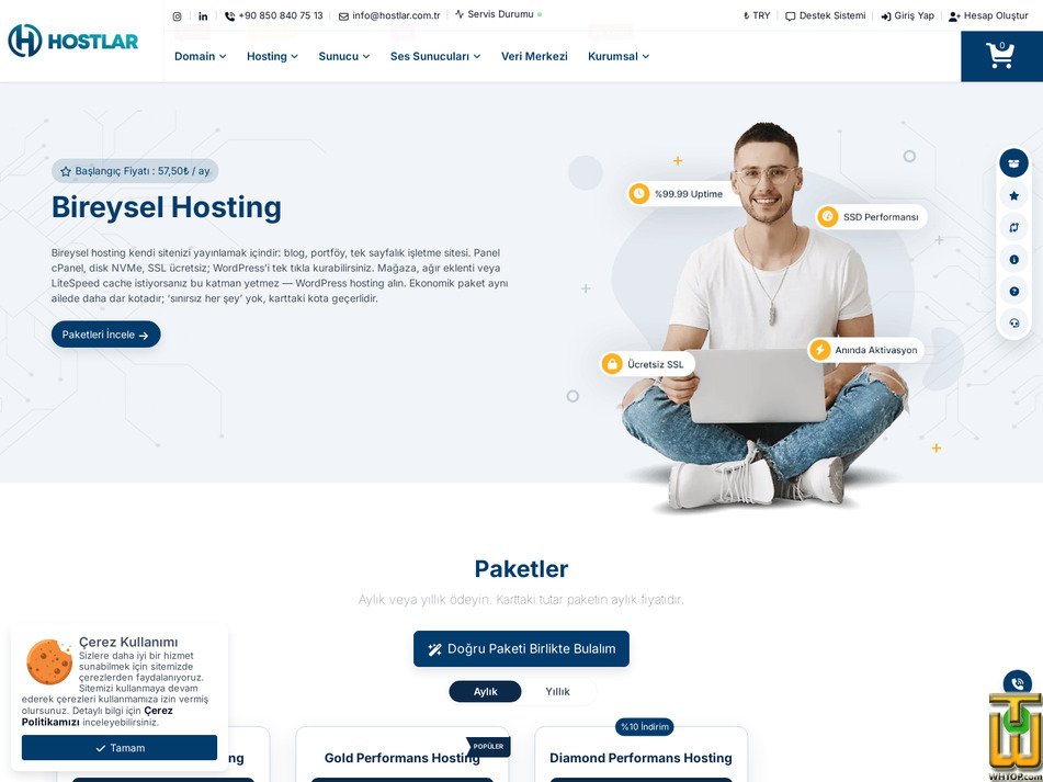 Taken on 23 September, 2026 screenshot of Silver Performans Hosting from hostlar.com.tr