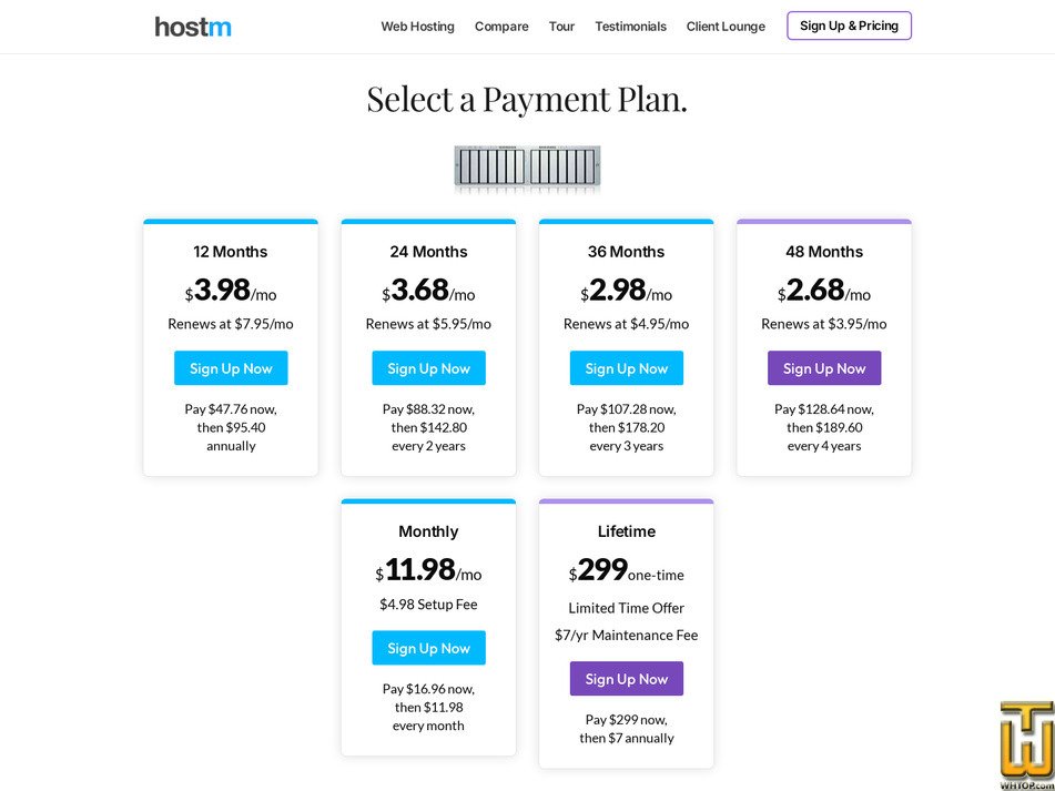 screenshot of The Ultimate Web Hosting from hostm.com