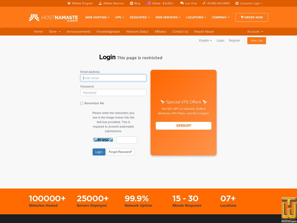 screenshot of RapidSSL from hostnamaste.com