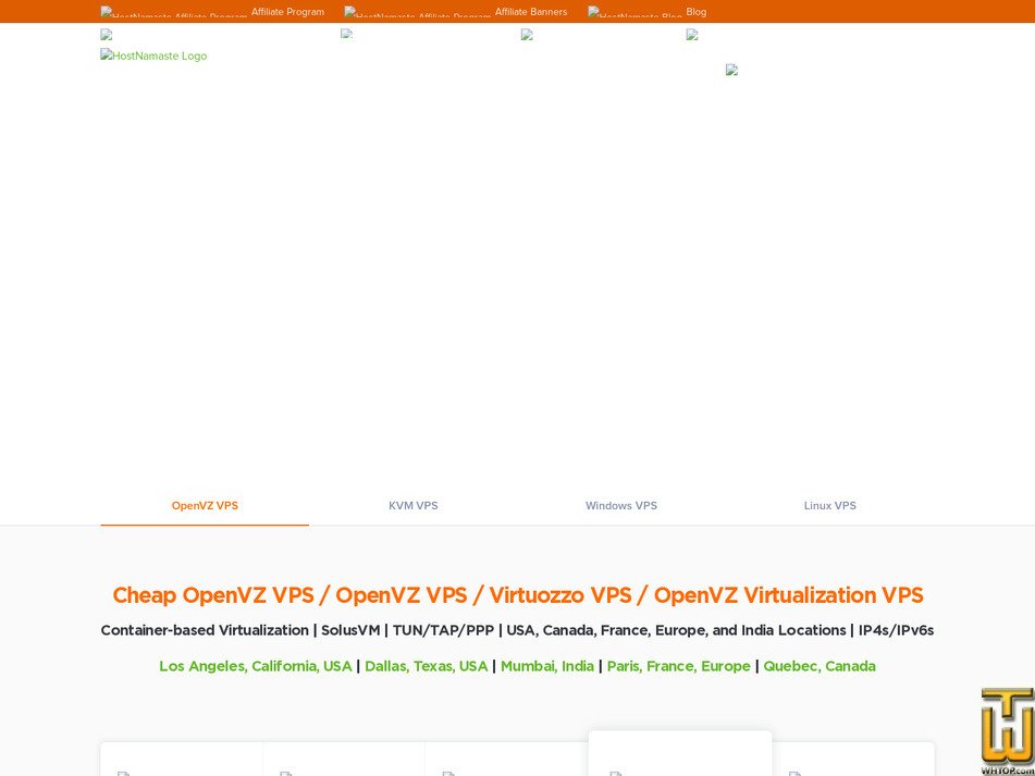 screenshot of OpenVZ-512 from hostnamaste.com