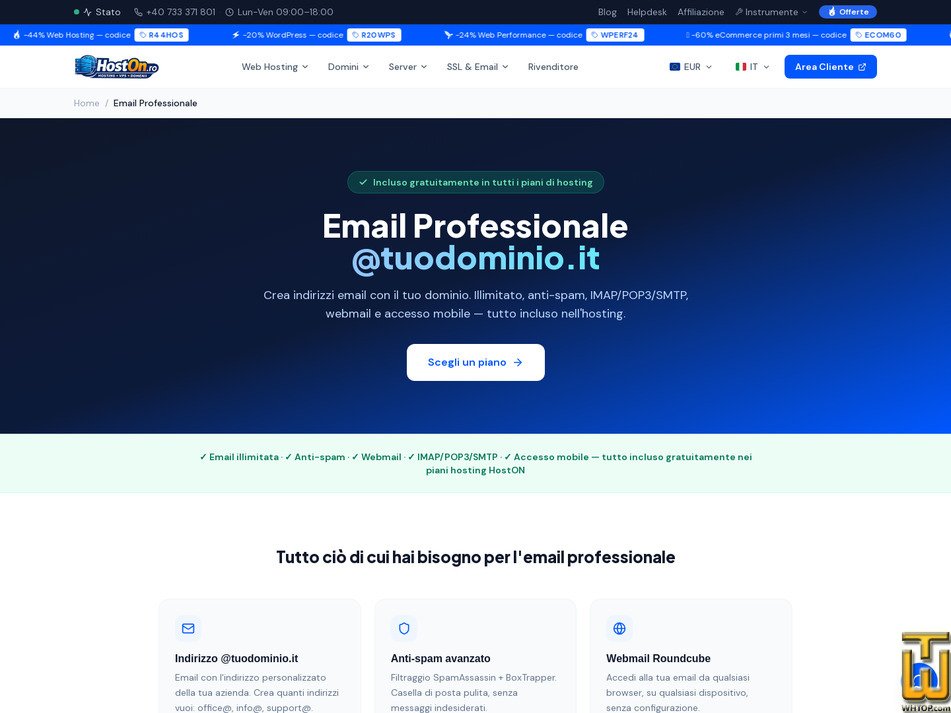 Taken on 23 September, 2026 screenshot of Email Profesional from hoston.ro