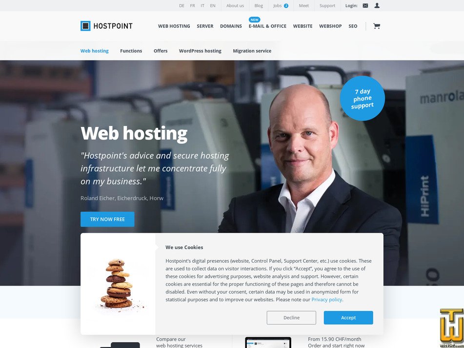 Taken on 4 May, 2026 screenshot of Standard from hostpoint.ch