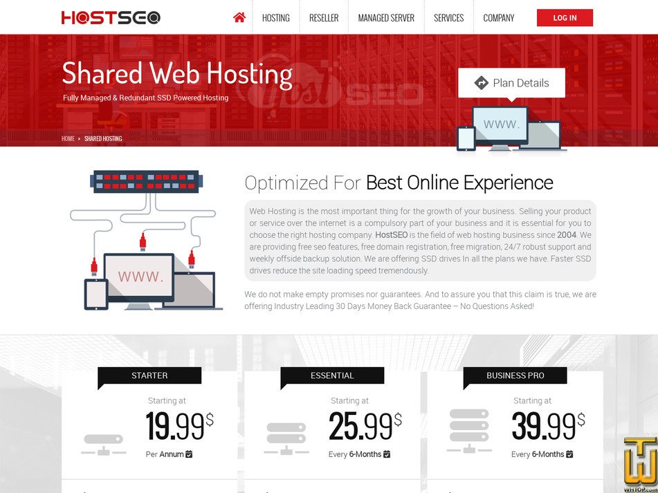 screenshot of ESSENTIAL from hostseo.com