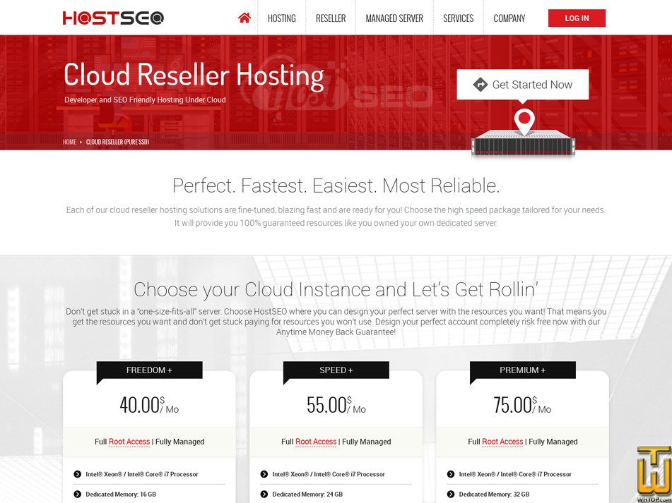 screenshot of PREMIUM + from hostseo.com