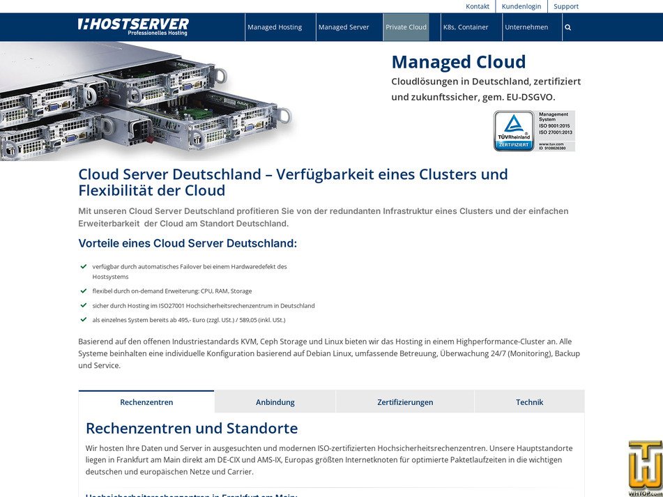 Taken on 5 October, 2026 screenshot of Cloud Server Germany from hostserver.de