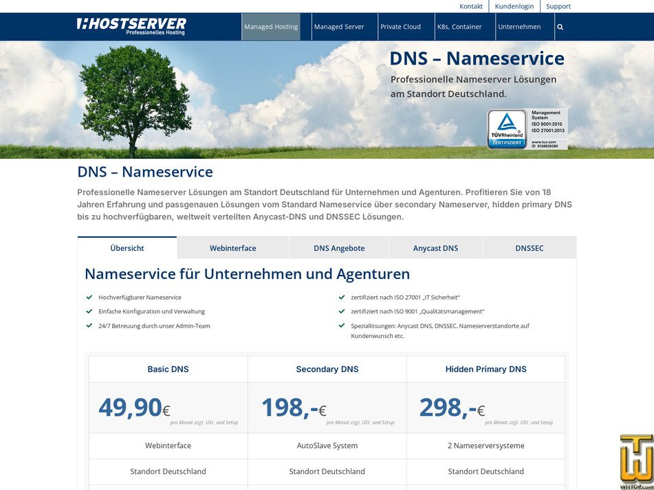 Taken on 5 October, 2026 screenshot of Secondary DNS from hostserver.de