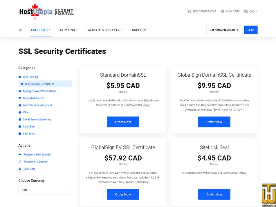 Taken on 27 July, 2026 screenshot of GlobalSign DomainSSL Certificate from hostutopia.com