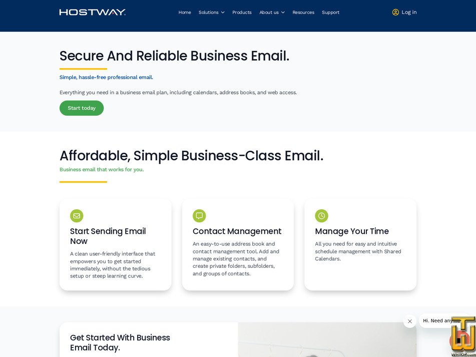 Taken on 14 May, 2026 screenshot of Business Email from hostway.com