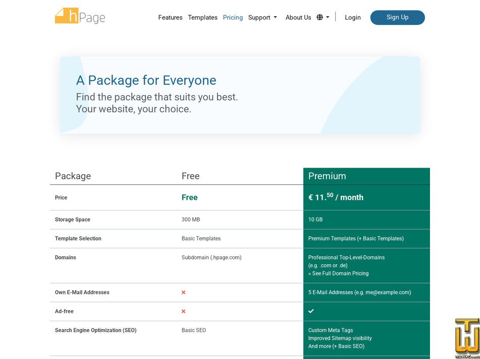 screenshot of Basic from hpage.com