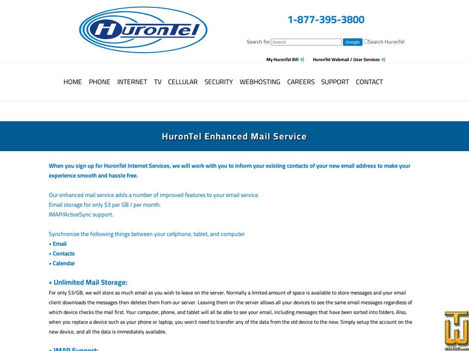 Taken on 12 October, 2026 screenshot of Enhanced Mail (1 GB) from hurontel.on.ca