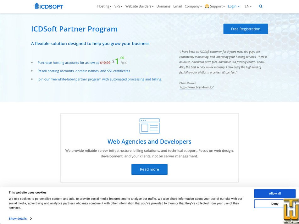 screenshot of Reseller from icdsoft.com