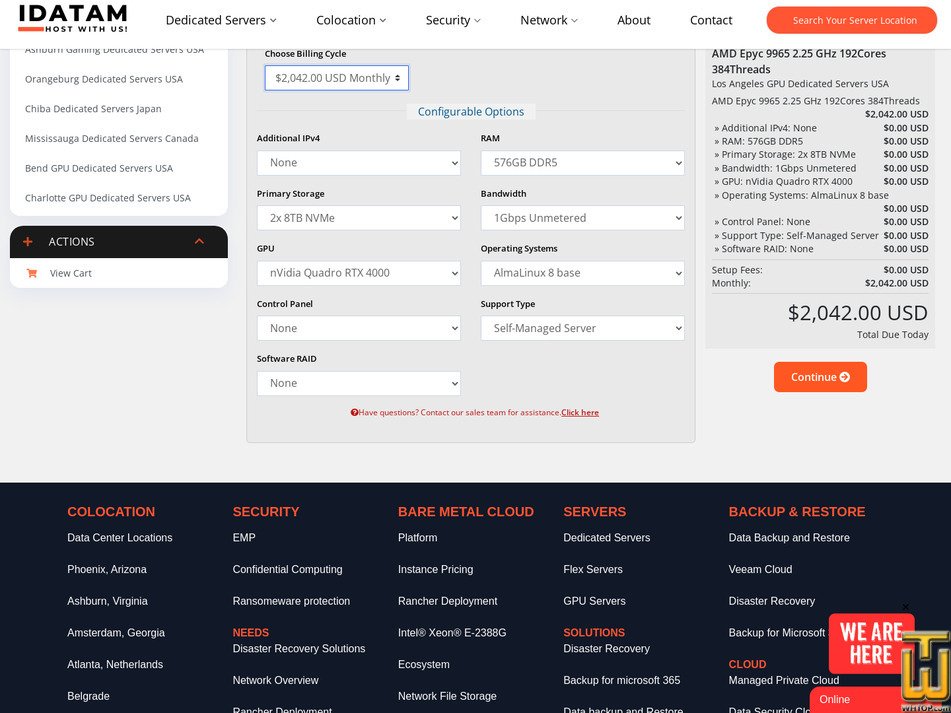 Taken on 22 January, 2026 screenshot of AMD EPYC 9965 from idatam.com