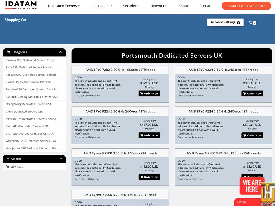 Taken on 17 January, 2026 screenshot of GB - AMD EPYC 9224 2.50 GHz from idatam.com