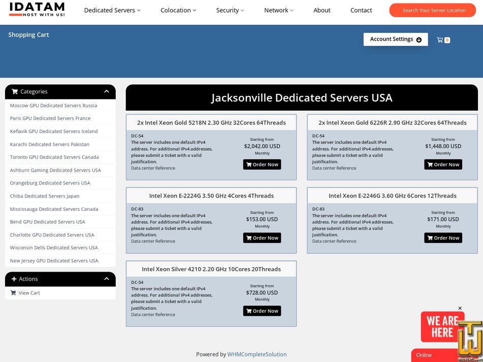 screenshot of US - Intel Xeon E-2224G 3.50 GHz from idatam.com