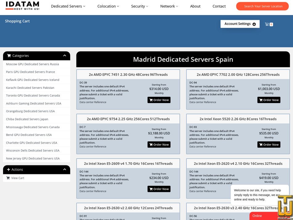 screenshot of ES - Intel Xeon E3-1275L v3 2.70 GHz from idatam.com