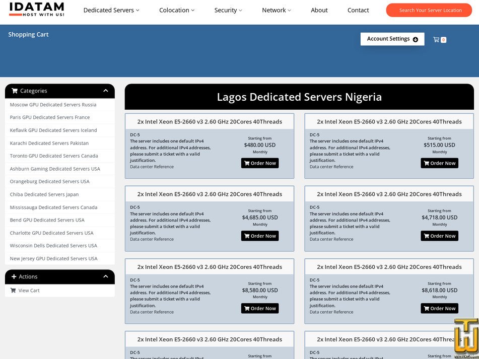 screenshot of NG - Intel Xeon E-2146G 3.50 GHz from idatam.com