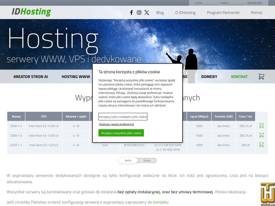 Taken on 16 September, 2026 screenshot of SURT-I-1 from idhosting.pl
