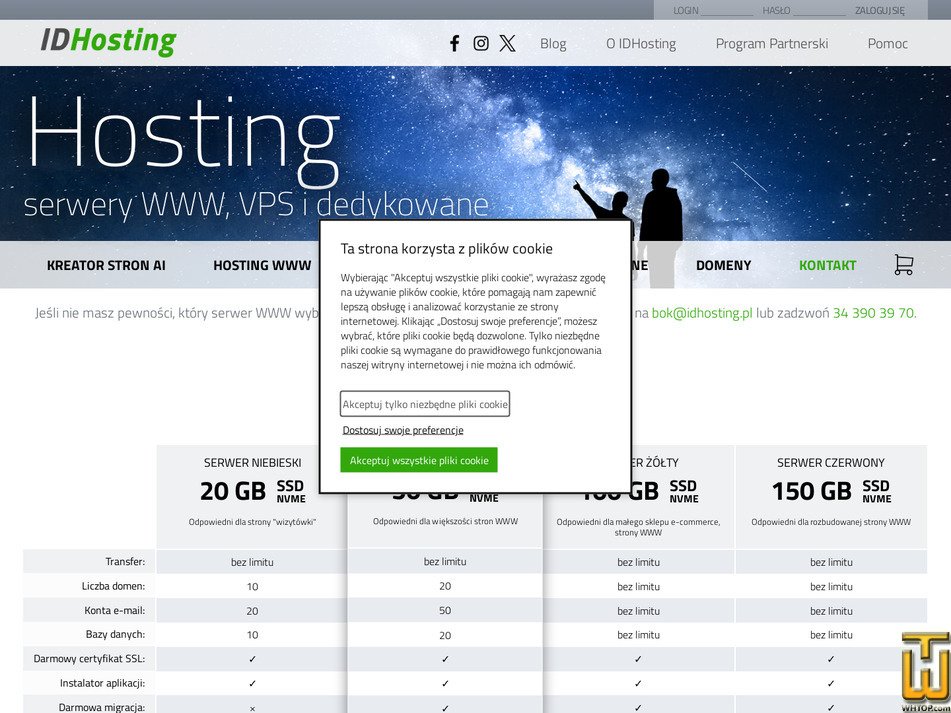 Taken on 16 September, 2026 screenshot of Blue Server from idhosting.pl