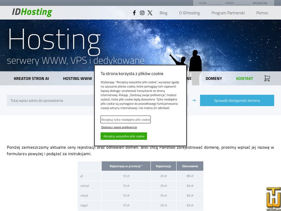screenshot of .COM from idhosting.pl