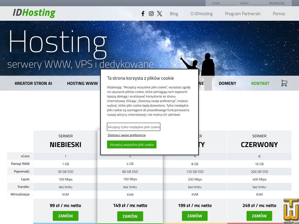 Taken on 16 September, 2026 screenshot of Yellow Server KVM from idhosting.pl