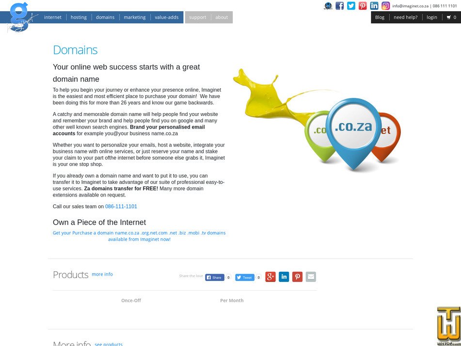 Taken on 12 May, 2026 screenshot of .com from imaginet.co.za