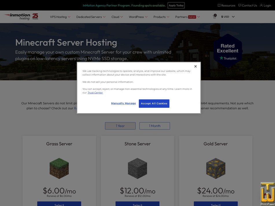 Taken on 14 October, 2026 screenshot of Grass Server from inmotionhosting.com