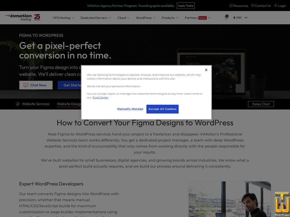 Taken on 14 October, 2026 screenshot of Figma to WordPress from inmotionhosting.com
