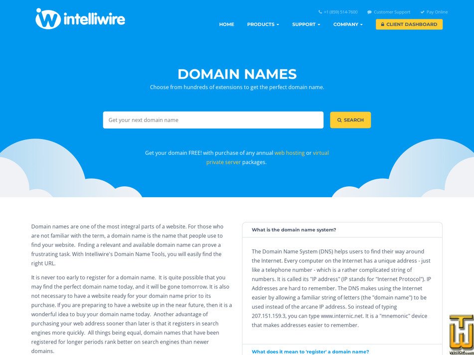screenshot of .COM from intelliwire.net