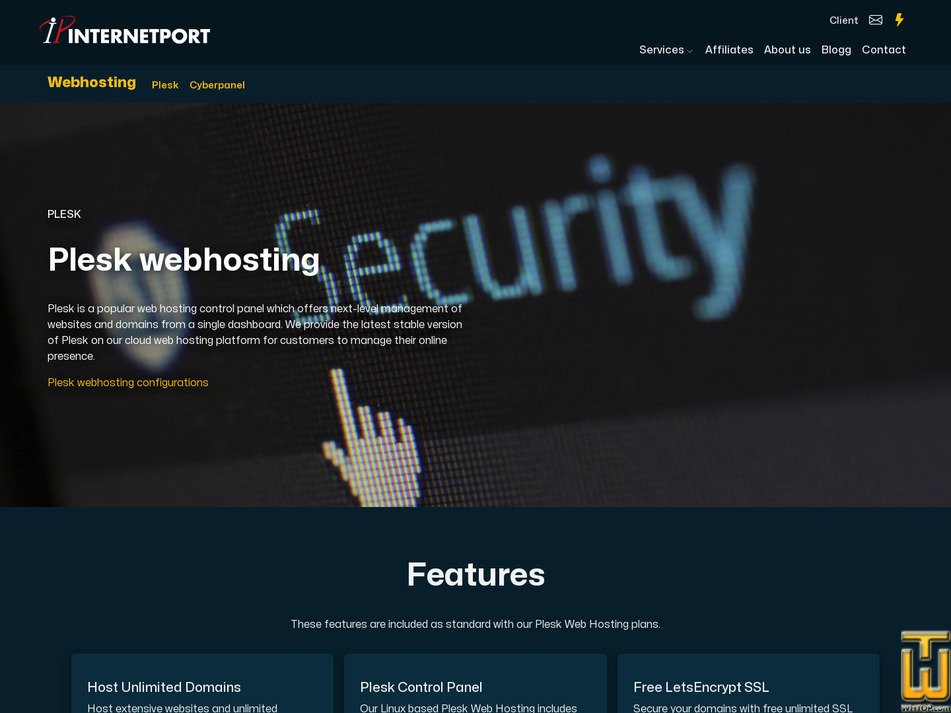 Taken on 27 April, 2026 screenshot of Webbhotell 50GB from internetport.com