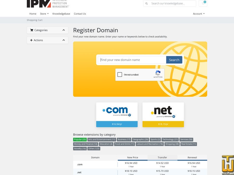 screenshot of .com from ipm.com