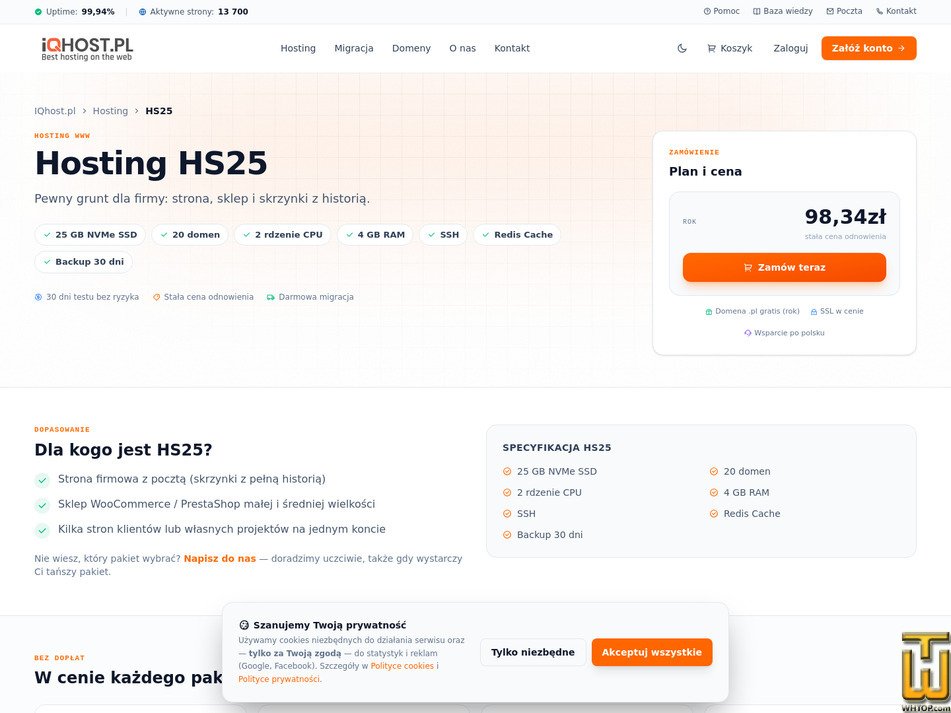 Taken on 11 September, 2026 screenshot of HS25 from iqhost.pl