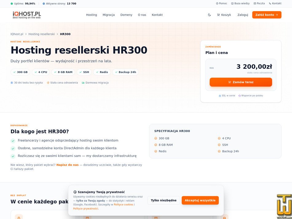 Taken on 11 September, 2026 screenshot of HR300 from iqhost.pl