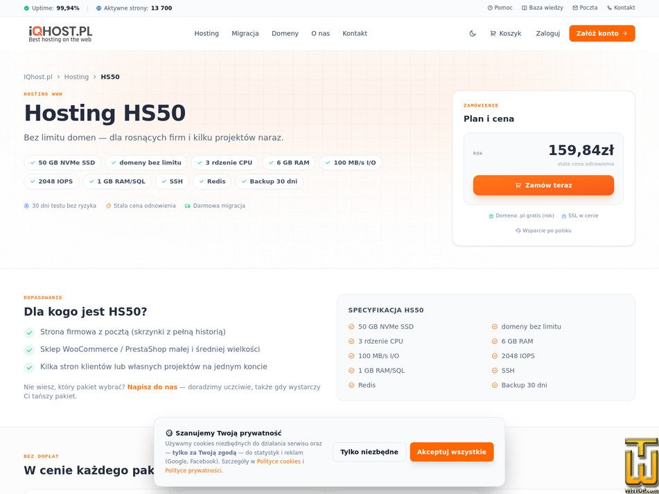 Taken on 11 September, 2026 screenshot of HS50 from iqhost.pl