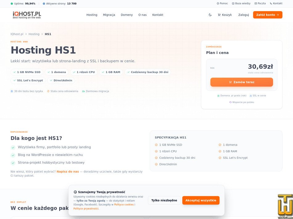 Taken on 11 September, 2026 screenshot of HS1 from iqhost.pl