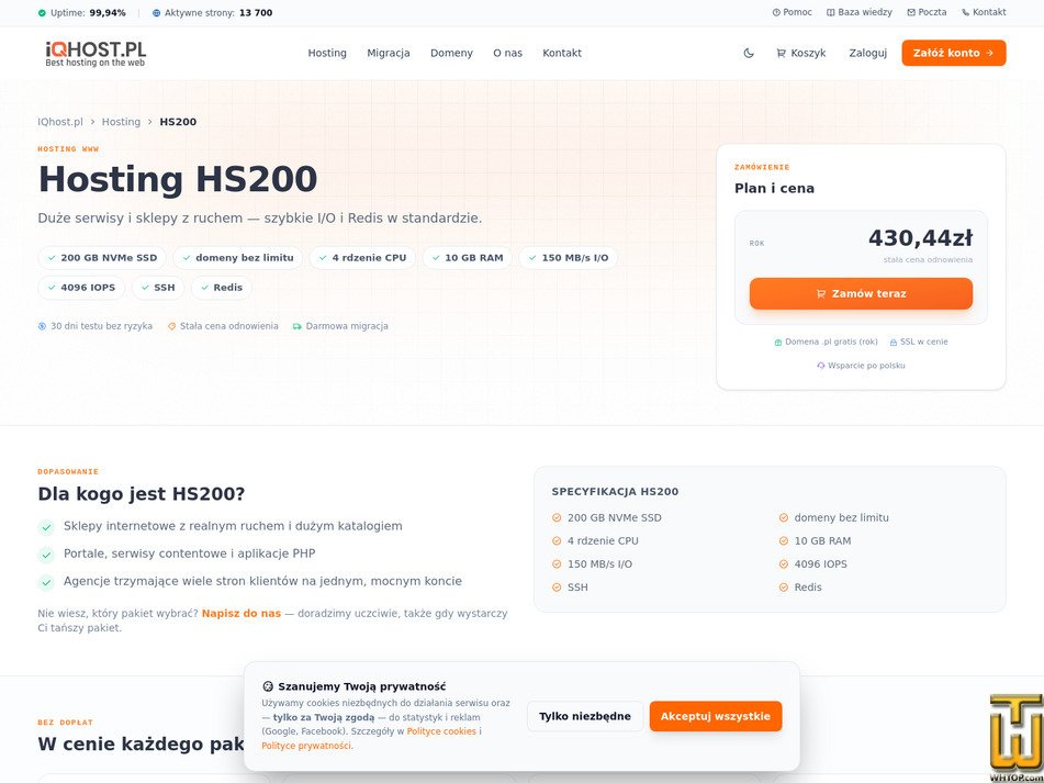 Taken on 11 September, 2026 screenshot of HS200 from iqhost.pl