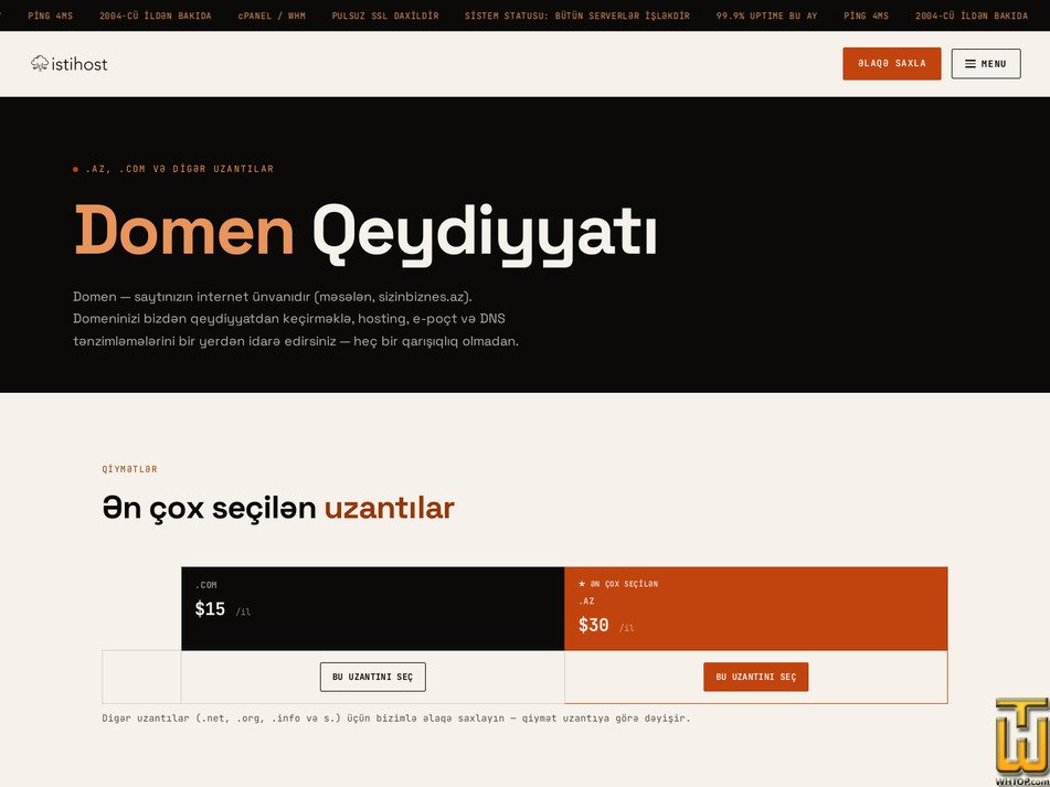 Taken on 9 September, 2026 screenshot of .COM from istihost.net