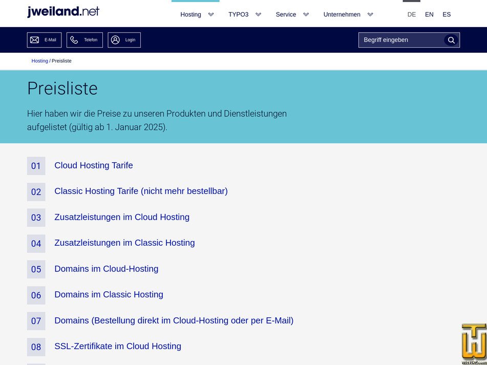 Taken on 22 September, 2026 screenshot of .com from jweiland.net