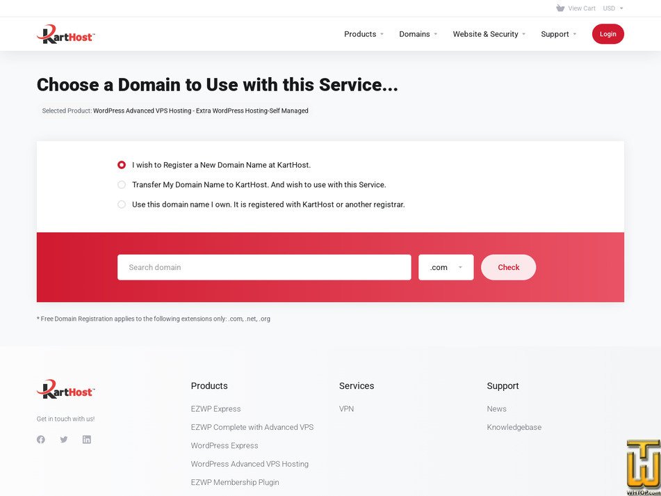 Taken on 5 October, 2026 screenshot of Extra WordPress Hosting-Self Managed from karthost.com