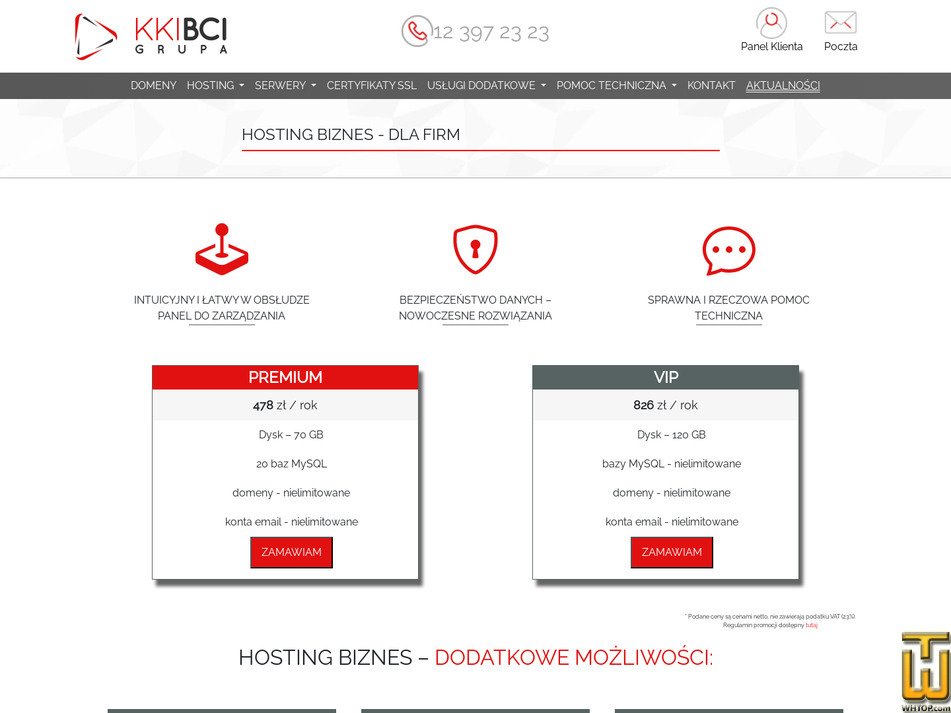 screenshot of PREMIUM from kki-bci.pl