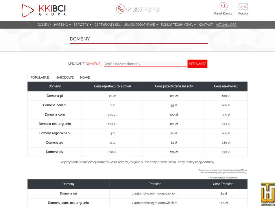 Taken on 11 September, 2026 screenshot of .COM from kki-bci.pl