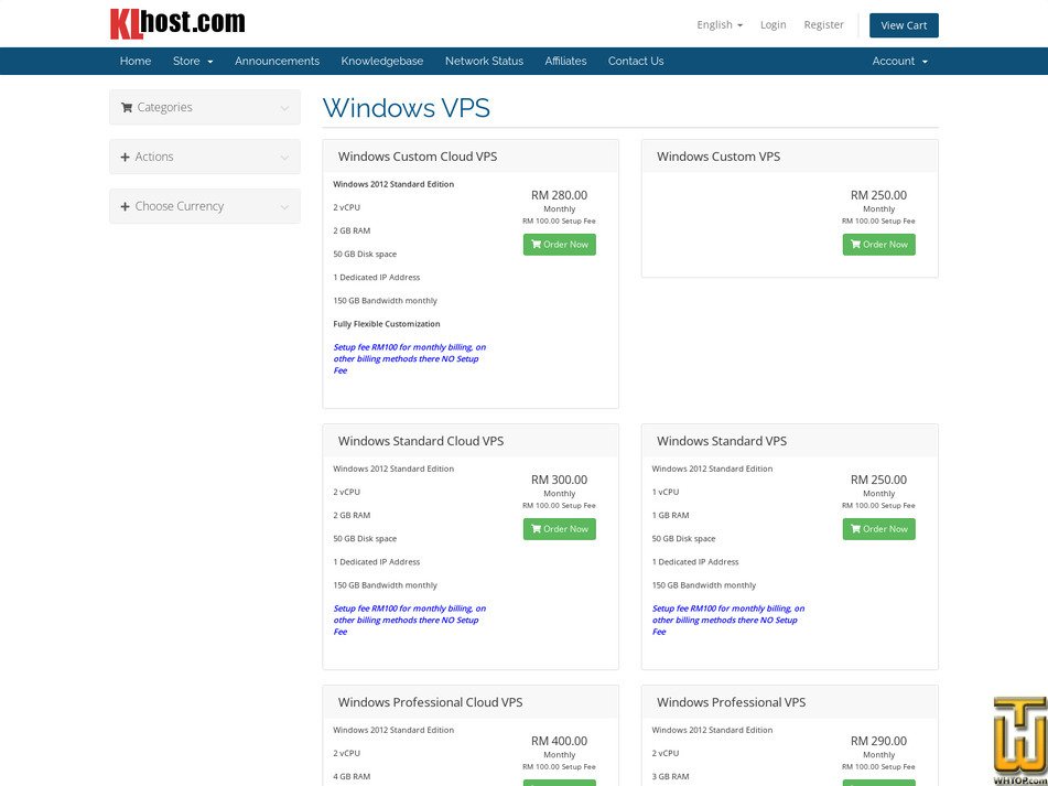 screenshot of Windows Professional VPS from klhost.com