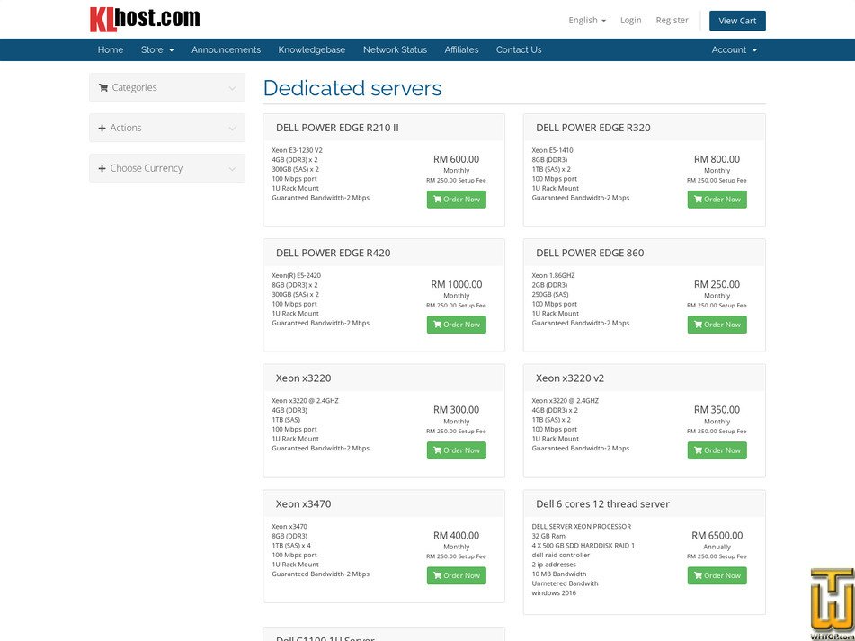 Taken on 10 August, 2026 screenshot of Dell PowerEdge 860 from klhost.com