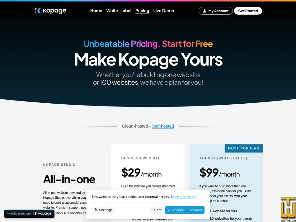 Taken on 9 April, 2026 screenshot of Simple Website from kopage.com