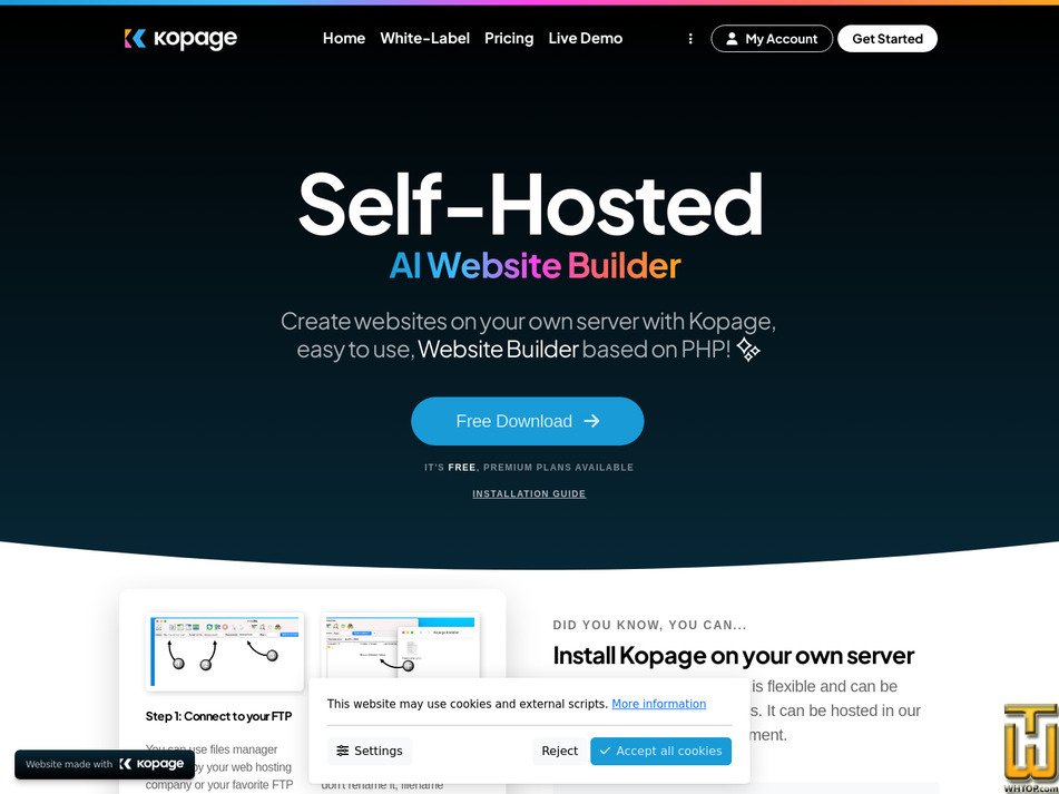 screenshot of Free Website from kopage.com