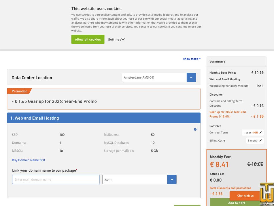 screenshot of Medium - Windows from leaseweb.com