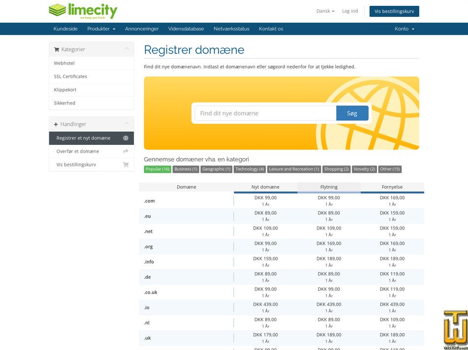 Taken on 6 May, 2026 screenshot of .com from limecity.dk