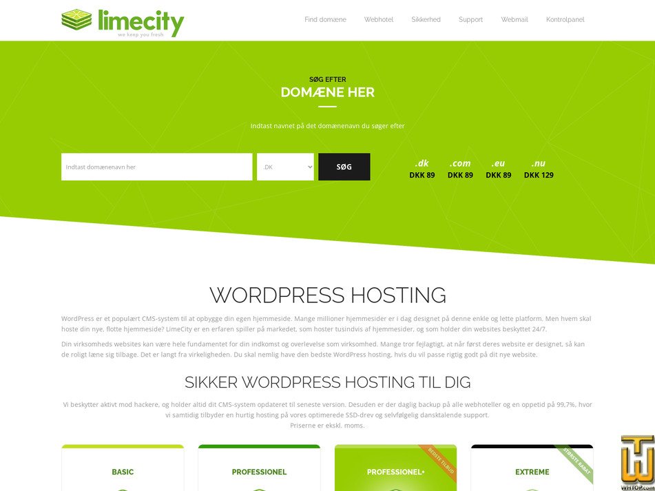 Taken on 6 May, 2026 screenshot of PROFESSIONEL+ from limecity.dk