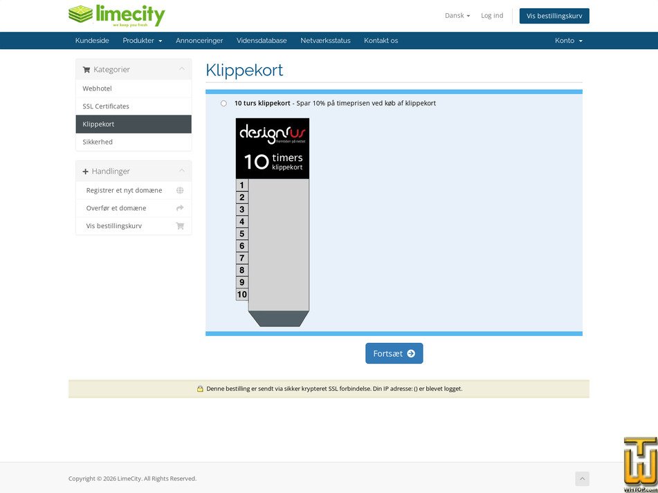 Taken on 6 May, 2026 screenshot of 10 turs klippekort from limecity.dk